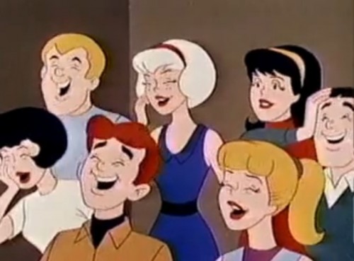 We are laughing. We are friends and we are laughing...