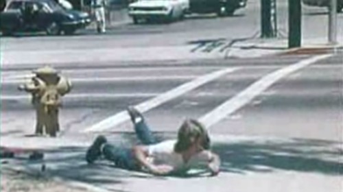 Dude took a spill. ('Skateboard Sense,' mid-1970s)