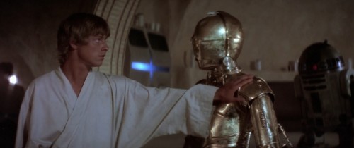 A farm hick and two droids walk into a bar...