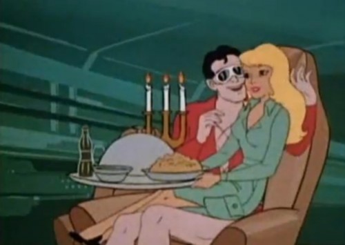 Plas and Penny in a cozy moment (The Plastic Man Comedy/Adventure Show, 1979)
