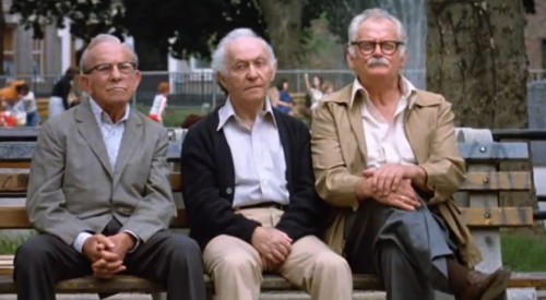 The dangerous trio of George Burns, Lee Strasberg and Art Carney. ('Going in Style,' 1979)