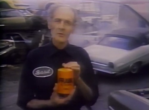 I think Vincent Price turned this one down (Fram commercial, 1977)