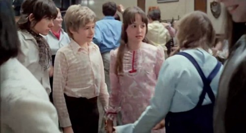 The cast of 'Melody' (L-R): Jack Wild, Mark Lester and Tracy Hyde