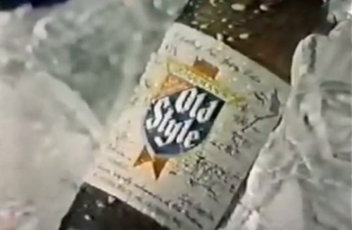 Kickin' it 'Old Style' on a relaxing bed of ice (Old Style Beer, 1979)