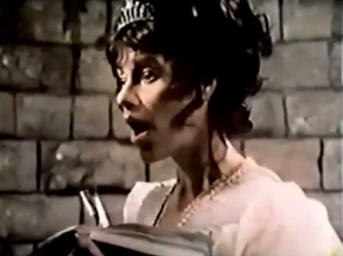 The first thing the princess locked in the tower wants is flowered sheets. Not a get-away ladder or rope? (JCPenney commercial, 1972)