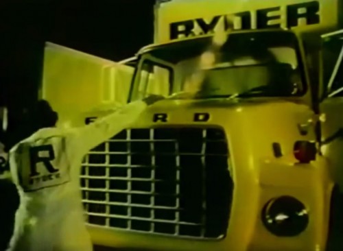I couldn't fit any more yellow into this shot (Ryder commercial, 1976)