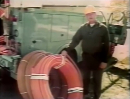 Bob Ross shows off newfangled plastic pipes. (American Gas Association commercial, 1976)