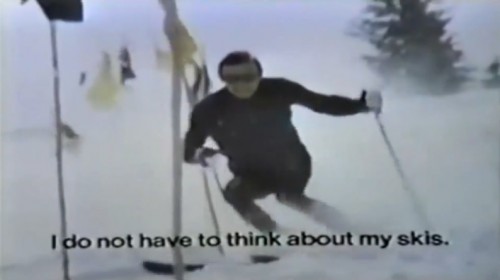 Jean-Claude Killy doing what he does best. (Head skis commercial, 1970)