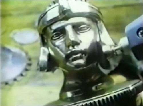 Buffing a disembodied head-thing. It's not weird at all! (Weller commercial, 1976)