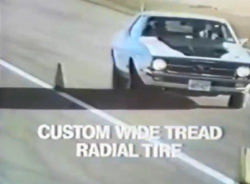Look at them polyester sidewalls go! (Goodyear commercial, 1972)