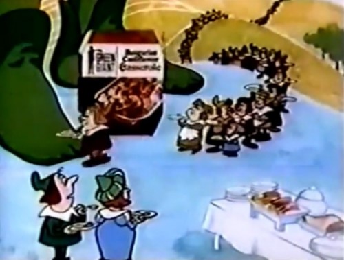 The Giant's feet serves the finest casserole. (Green Giant commercial, 1972)