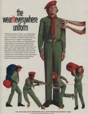 Green Boy Scout Uniform. ('Boy's Life' magazine, Jan. 1974)
