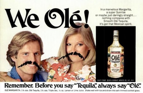 Olé Tequila 'Moustache' ('Texas Monthly' magazine, Jan. 1975)