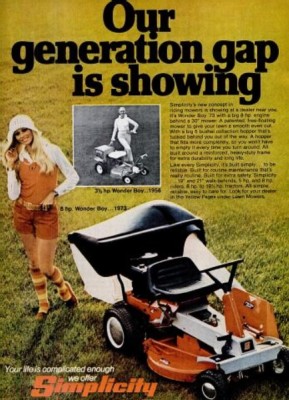 Simplicity Mower 'Wonder Boy.' ('Popular Science' magazine, Apr. 1973)