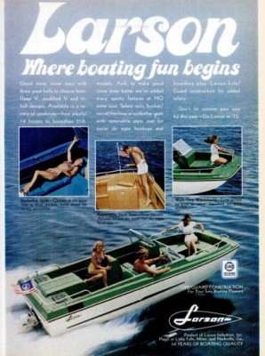 Larson Boating. ('Popular Science' magazine, Apr.1973)