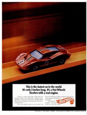 Mattel - Hot Wheels Sizzlers. ('LIFE' magazine, Nov.13, 1970)