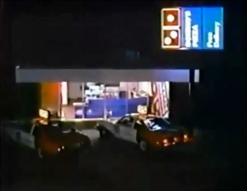 Rolling into a Domino's in the late 70s. (Domino's Pizza commercial, 1978)