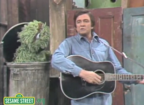 "He'd frown a bunch. Ate nails for lunch..." (Johnny Cash sings 'Nasty Dan' on 'Sesame Street,' 1974)