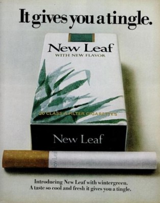 New Leaf Cigarettes 'Tingle.' ('LIFE' magazine, Nov. 13, 1970)