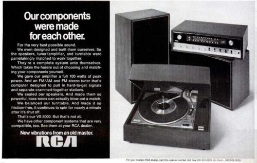 RCA VS 5000 Stereo System. ('LIFE' magazine, Nov. 13, 1970)