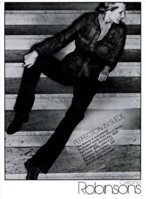 Robinson's 'Perfection in Suede.' ('Orange Coast' magazine, Oct. 1978)