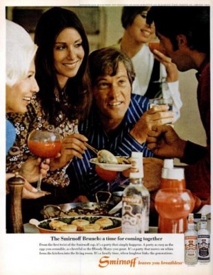 Smirnoff Brunch. ('LIFE' magazine, Nov.13, 1970)