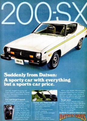 Datsun 200-SX. ('Popular Mechanics' magazine, Mar. 1977)