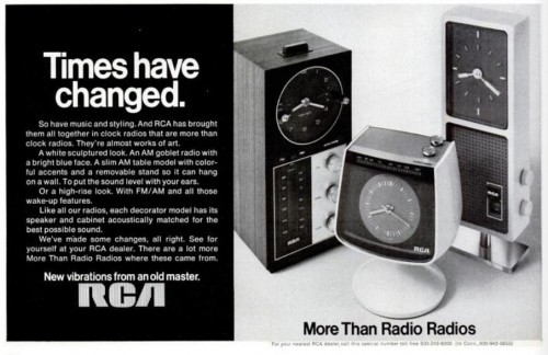 RCA Clock Radios. ('LIFE' magazine, Nov. 13, 1970)
