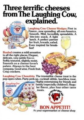 Laughing Cow Cheese Wedges. ('New York' magazine, Apr. 28, 1975)