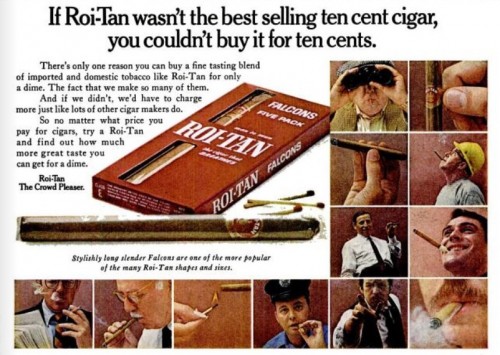 Roi-Tan ‘Ten Cent’ Cigars. ('Popular Science' magazine, Apr. 1970)