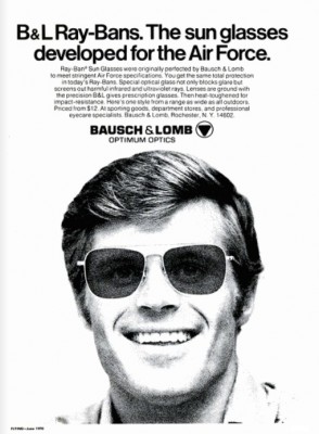 Ray-Bans ‘Optimum Optics.' ('Flying' magazine, June, 1970)