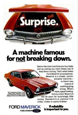 Ford Maverick 'Surprise.' ('Popular Mechanics' magazine, July, 1972)