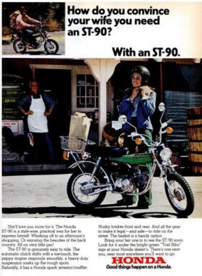 Honda ST-90 Trail Bike. ('Popular Science' magazine, April, 1974)