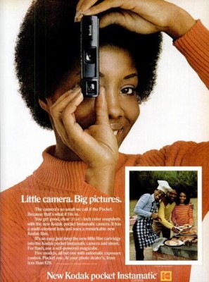 Kodak Pocket Instamatic. ('Ebony' magazine, June, 1972)