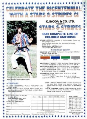 Stars & Stripes Karate Gi. ('Black Belt' magazine, Jun. 1976)