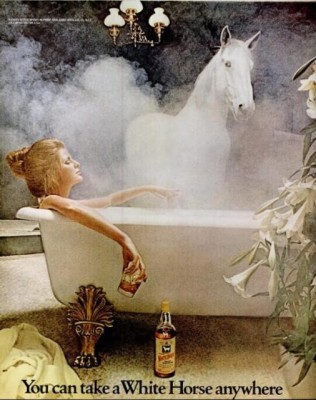 White Horse Whisky ‘Bathtub.' ('LIFE' magazine, Apr. 28, 1972)