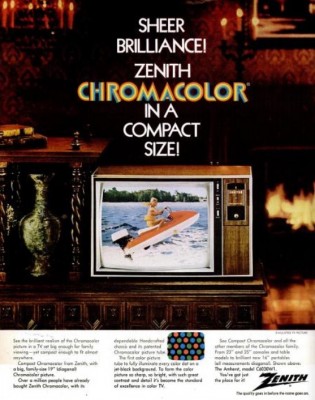 Zenith Chromacolor TV. ('LIFE' magazine, Jun 09, 1972)