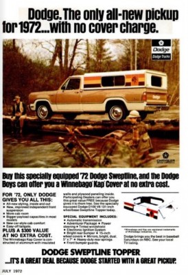 Dodge Sweptline Pickup. ('Popular Mechanics' magazine, July, 1972)