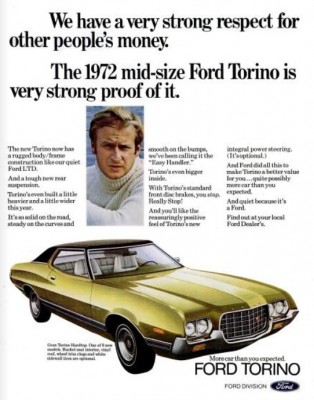 Ford Gran Torino in green. ('LIFE' magazine, April 28, 1972)