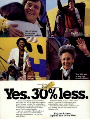 Hughes Airwest ‘Top Banana.' ('Orange Coast' magazine, August, 1978)