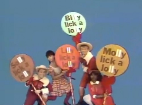 "Molly lick-a-lolly, lick lolly, lollypop!" ('The Electric Company,' 1973)