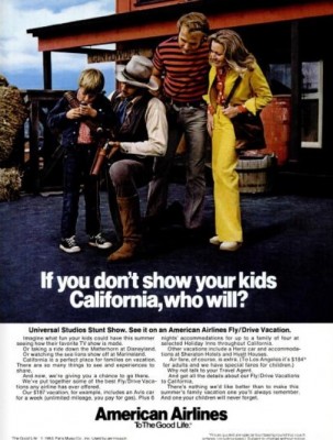 American Airlines ‘Universal Studios, California.' ('Cincinnati' magazine, August, 1973)