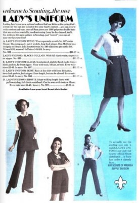 Boy Scout’s Lady’s Uniform. ('Scouting' magazine, October, 1972)