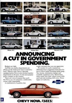 Chevy Nova ‘Cop Car.' ('Popular Science' magazine, August, 1978)