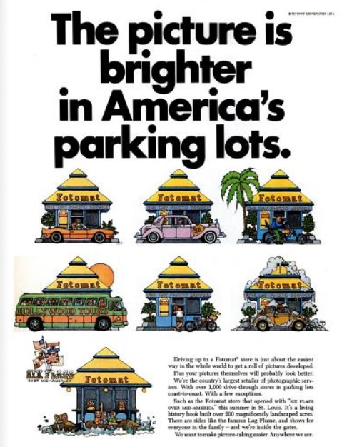 Fotomat ‘America’s Parking Lots.' ('LIFE' magazine, Sept. 03, 1971)