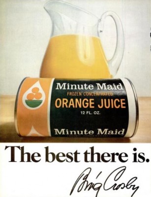 Minute Maid Orange Juice ‘Bing Crosby.' ('LIFE' magazine, September 25, 1970)