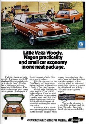 Chevy Vega Woody Wagon. ('Popular Science' magazine, August, 1974)