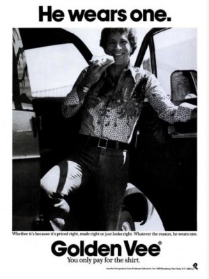 Golden Vee Shirts. ('New York' magazine, September 13, 1976)