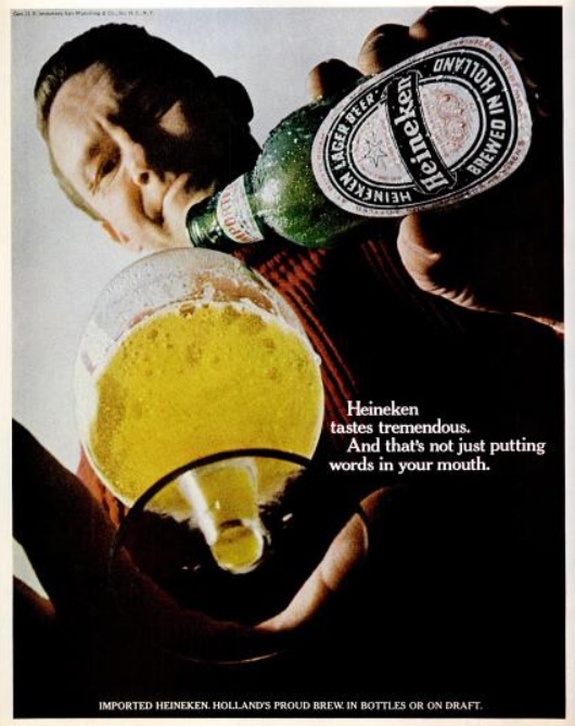 Heineken ‘Bottom’s Up.' ('LIFE' magazine, September 18, 1970)