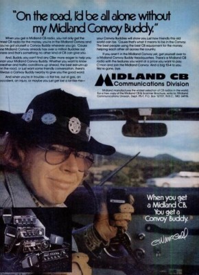 C.W. McCall For Midland CB. ('Popular Science' magazine, May, 1976)